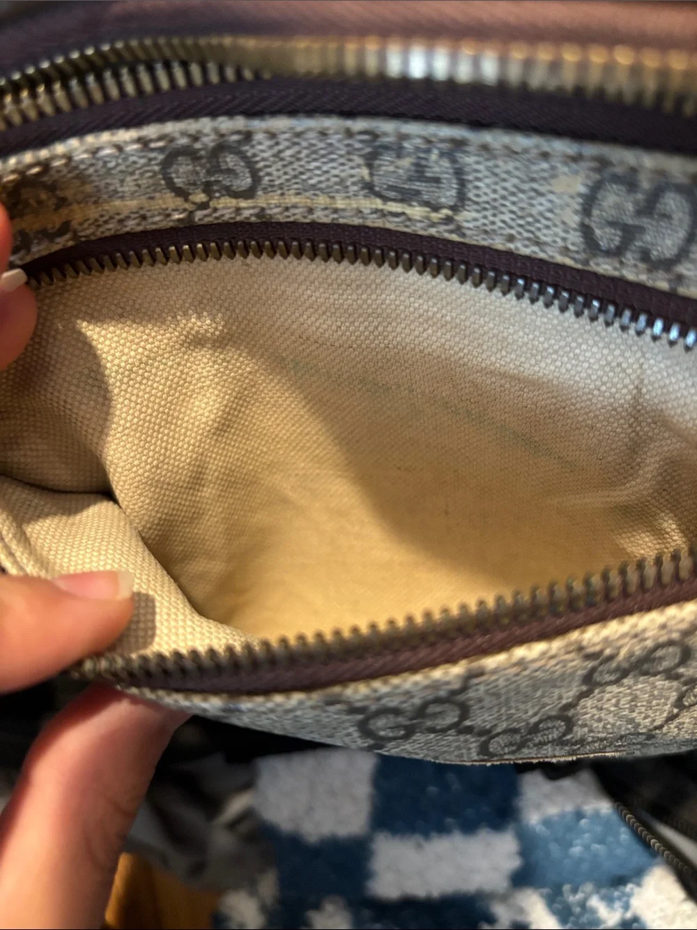 Gucci Beige Monogram Belt Bag with Colorful Patch Accents